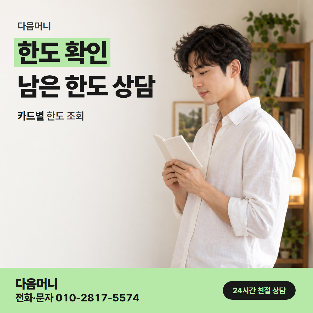 다음머니 청주카드깡 후기와 다른 내 남은 한도